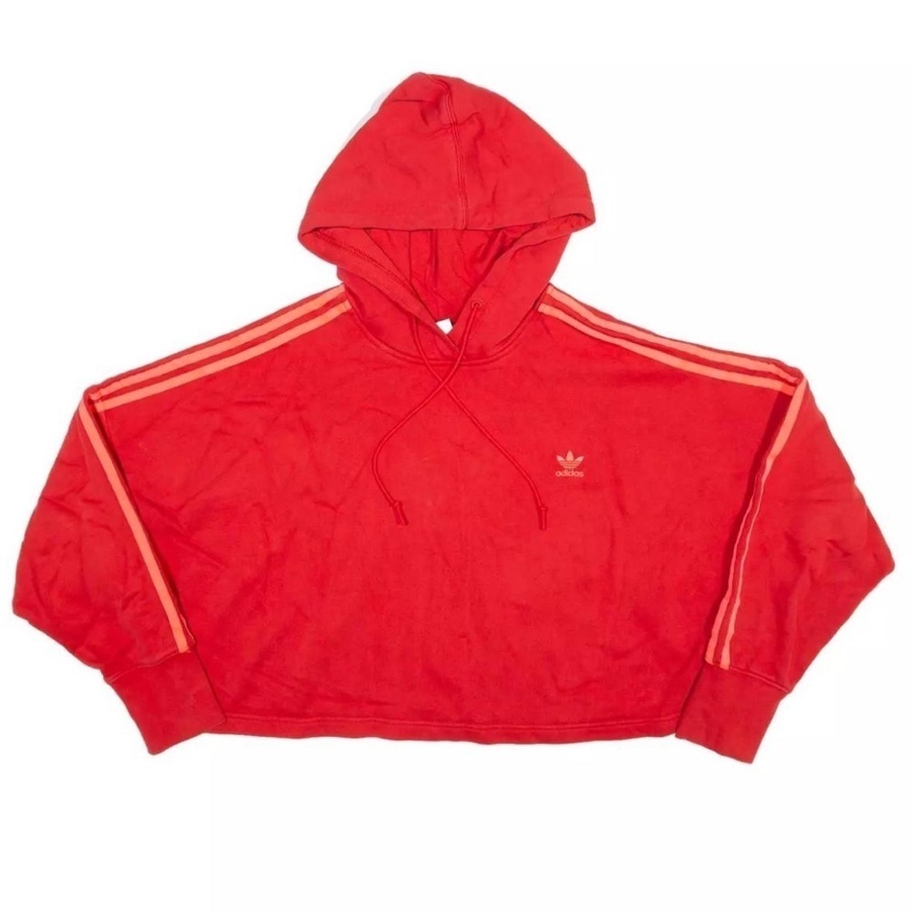Adidas Red Hoodie with Classic 3 Stripes - Picture 3 of 8
